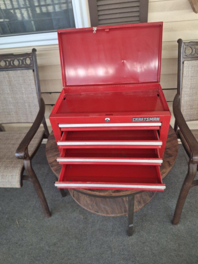 Craftsman Red Steel Top Chest Toolbox with Drawers