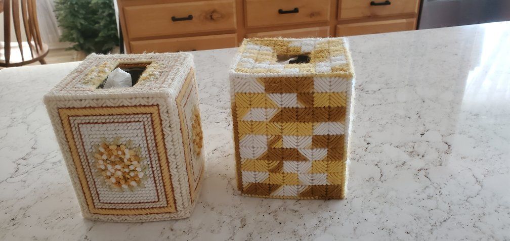 Handmade Plastic Canvas Tissue Box Covers