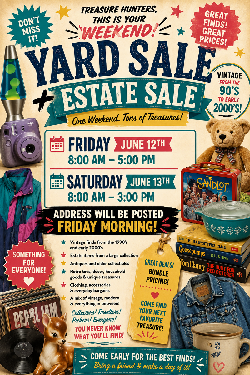 Estate Sale Meets Yard Sale – Vintage Treasures Galore!