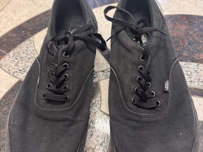 Vans Authentic Black Canvas Shoes - Men's Size 14