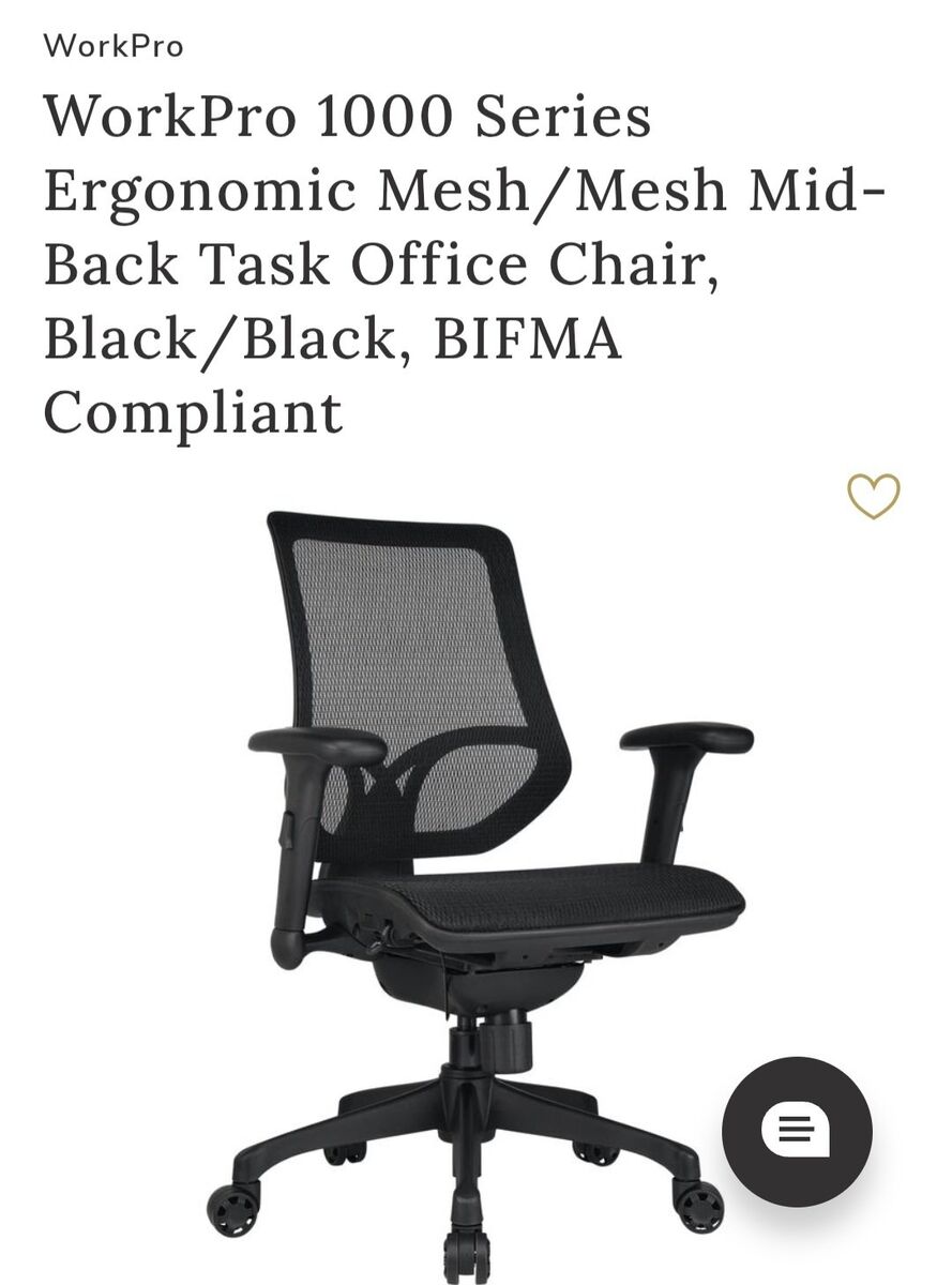 Work Pro 1000Series Ergonomic Mesh Office Chair
