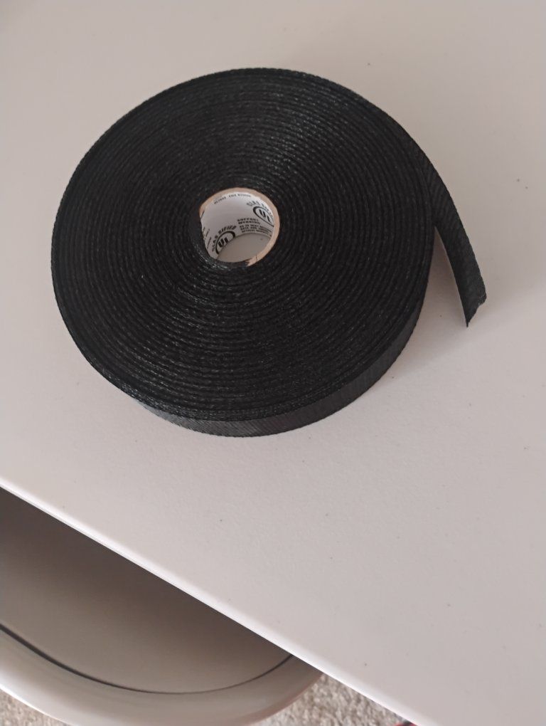Black Woven Fabric Tape Roll - General Purpose Electrical & DIY Projects (90 ft left on roll)