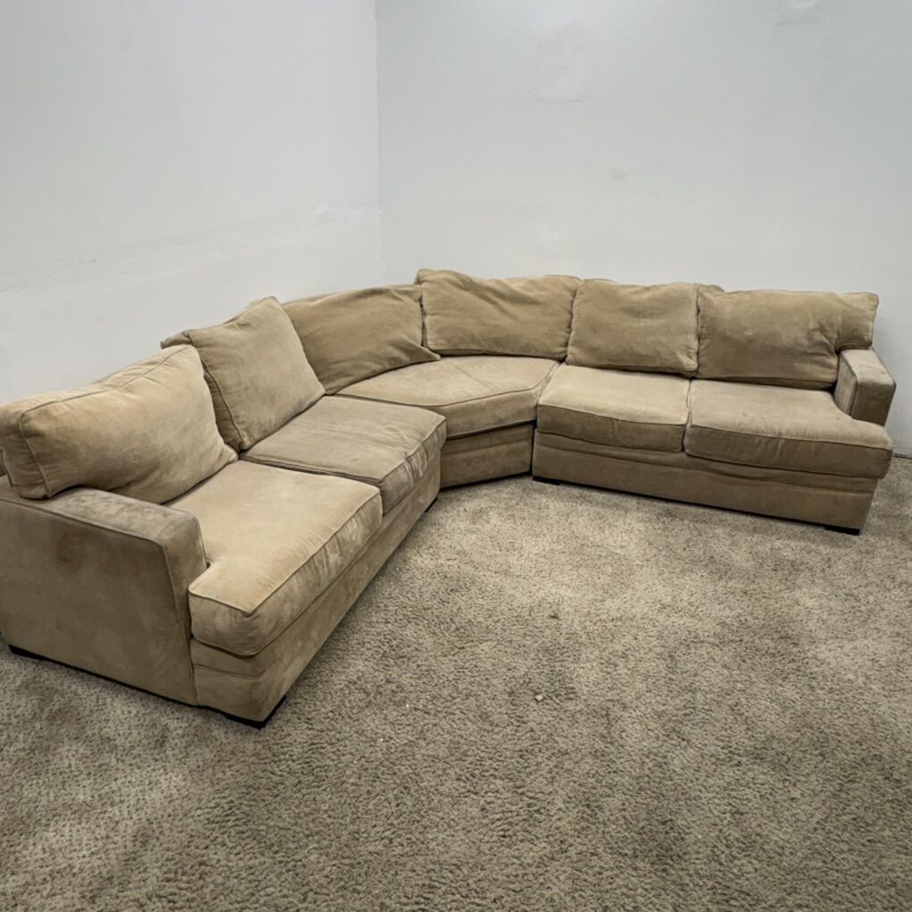 Large Tan fabric Sectional Washable Cushions
