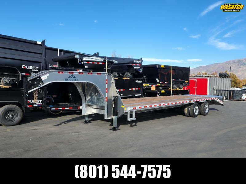 2026 Nordtek Trailers 30' (25+5) Gooseneck 23K Aluminum Tandem Dual Equipment WHD Flatbed Trailer