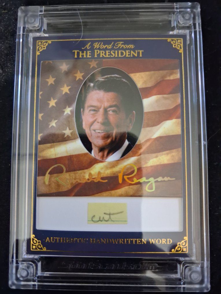 2025 A Word From POTUS Ronald Reagan Authentic Handwritten Word Cut Relic Card