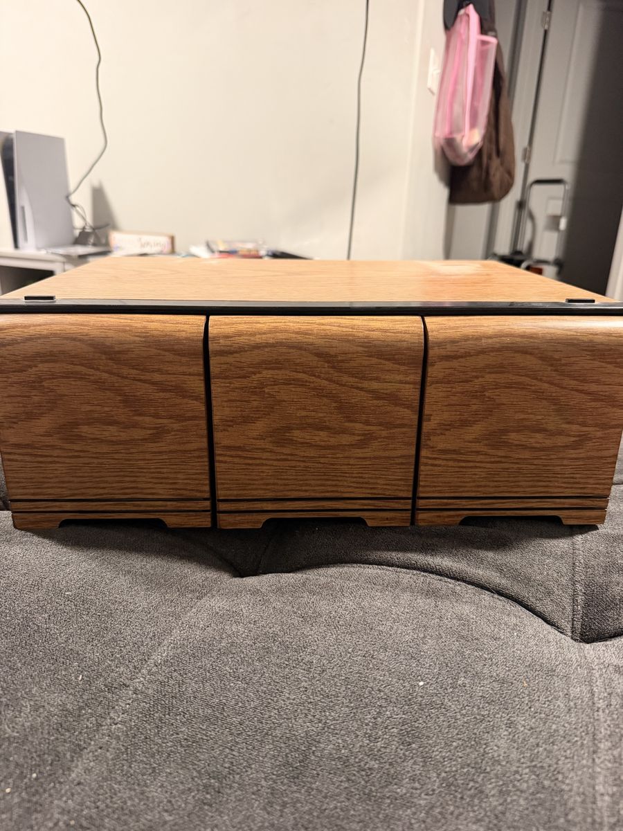 Vintage Wood Grain 3-Drawer CD Storage Cabinet