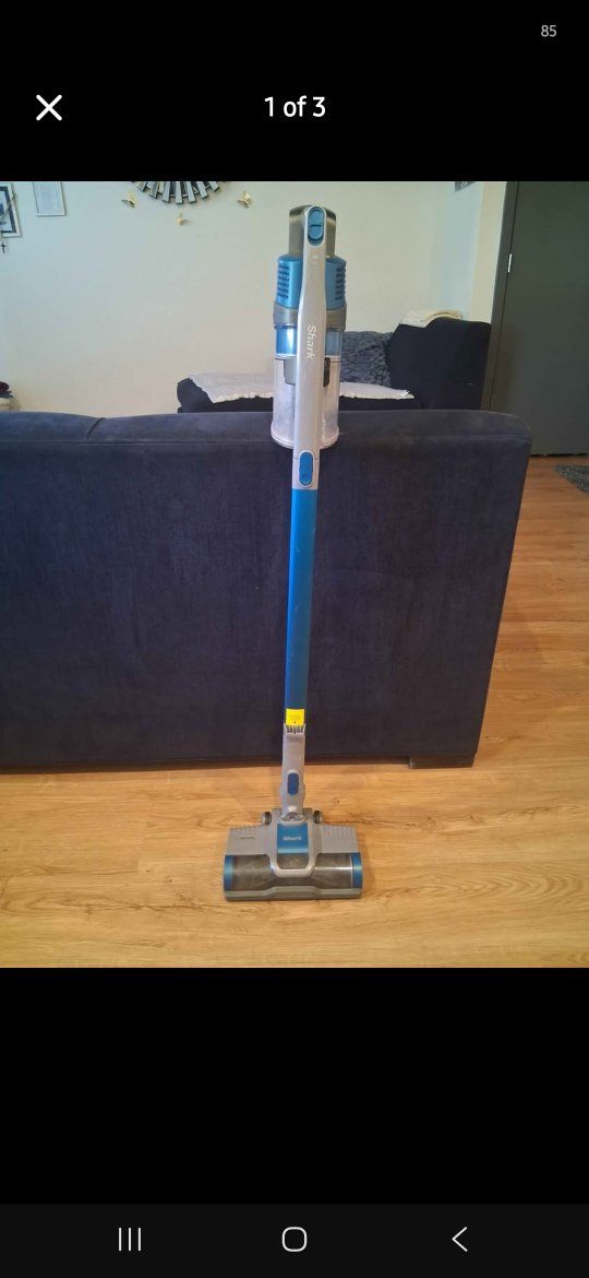 shark rocket cordless pet stick vacuum (blue) - battery charger included 