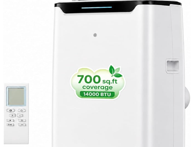 Portable Air Conditioner, 14000 BTU Fast Cooling for Large Rooms up to 700 Sq.Ft, 3-in-1 Energy Efficient Portable AC Unit