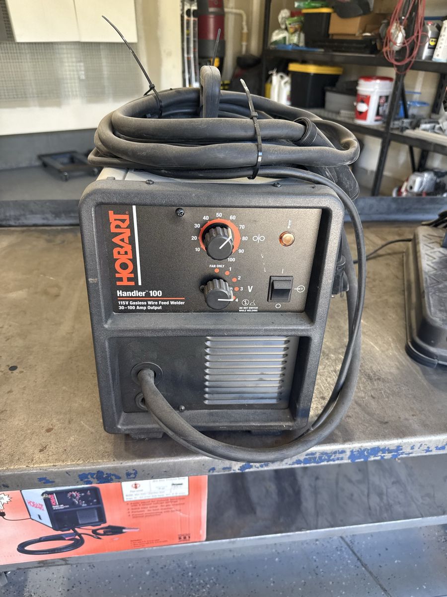 Hobart Handler 100 Flux Core 115V Wire Feed Welder - 30-100 Amp Output, Lightly Used