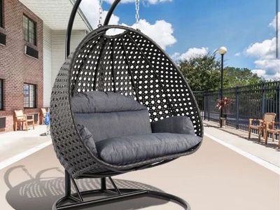 Brand new 2-Person Outdoor Egg Chair Swing, Black/Charcoal