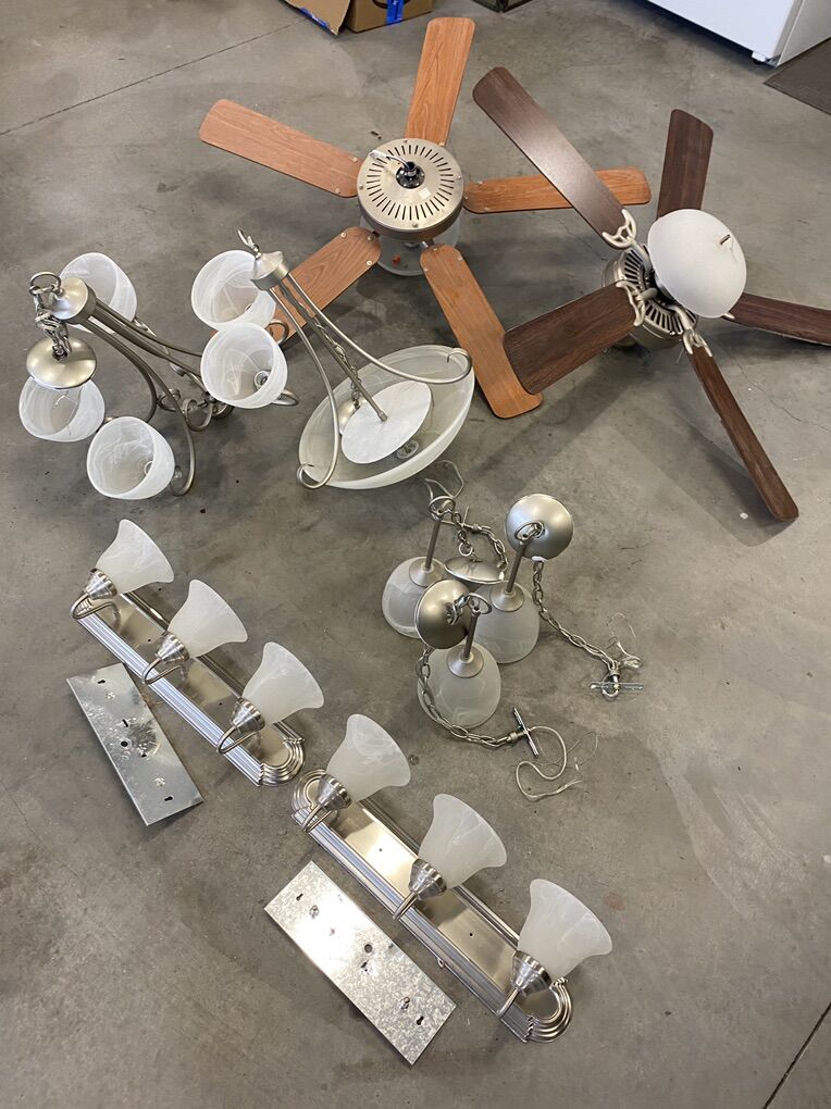 Ceiling Fans, Chandeliers, Vanity & Hanging Lights