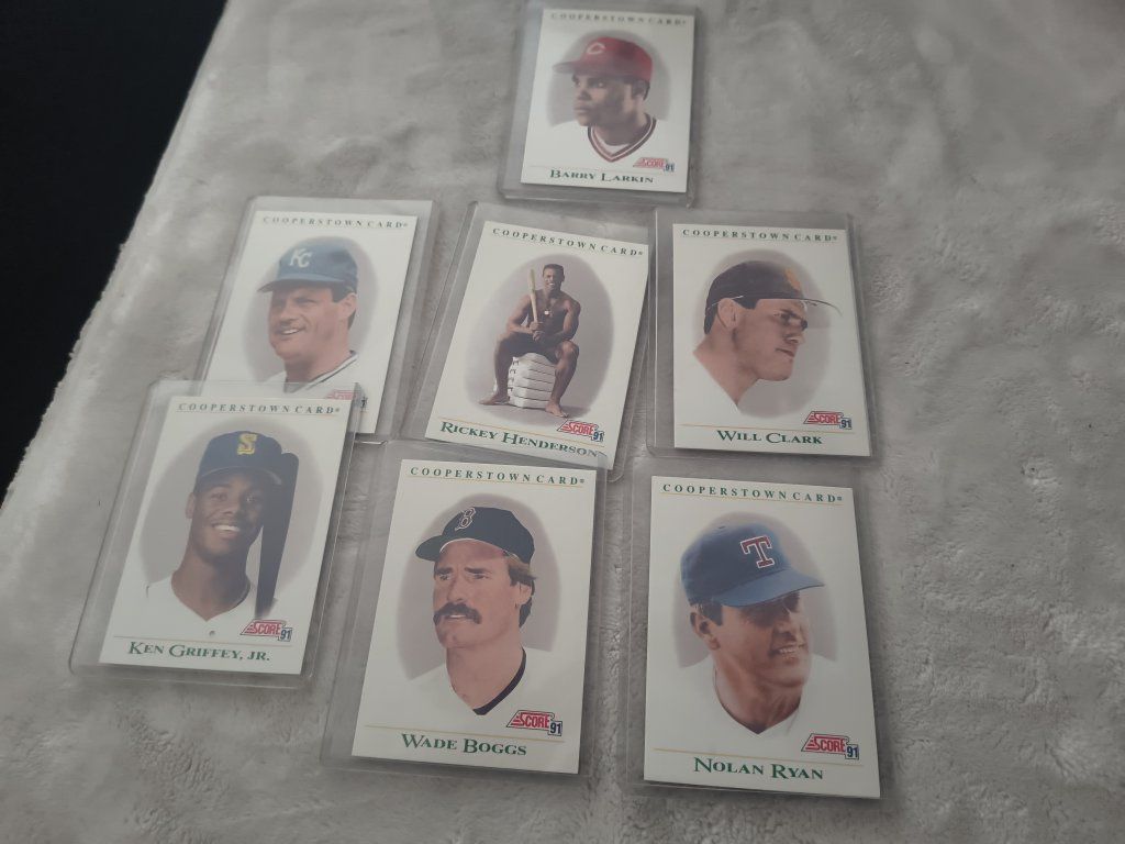 1991 Score Cooperstown Card Lot - Barry Larkin, Rickey Henderson, Ken Griffey Jr. & More