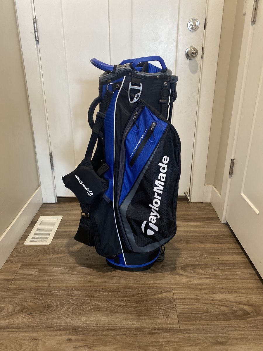 TaylorMade Stand Golf Bag - Black & Blue with Dry Pocket and Dual Straps
