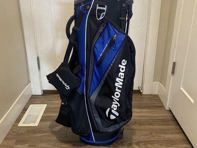 TaylorMade Stand Golf Bag - Black & Blue with Dry Pocket and Dual Straps
