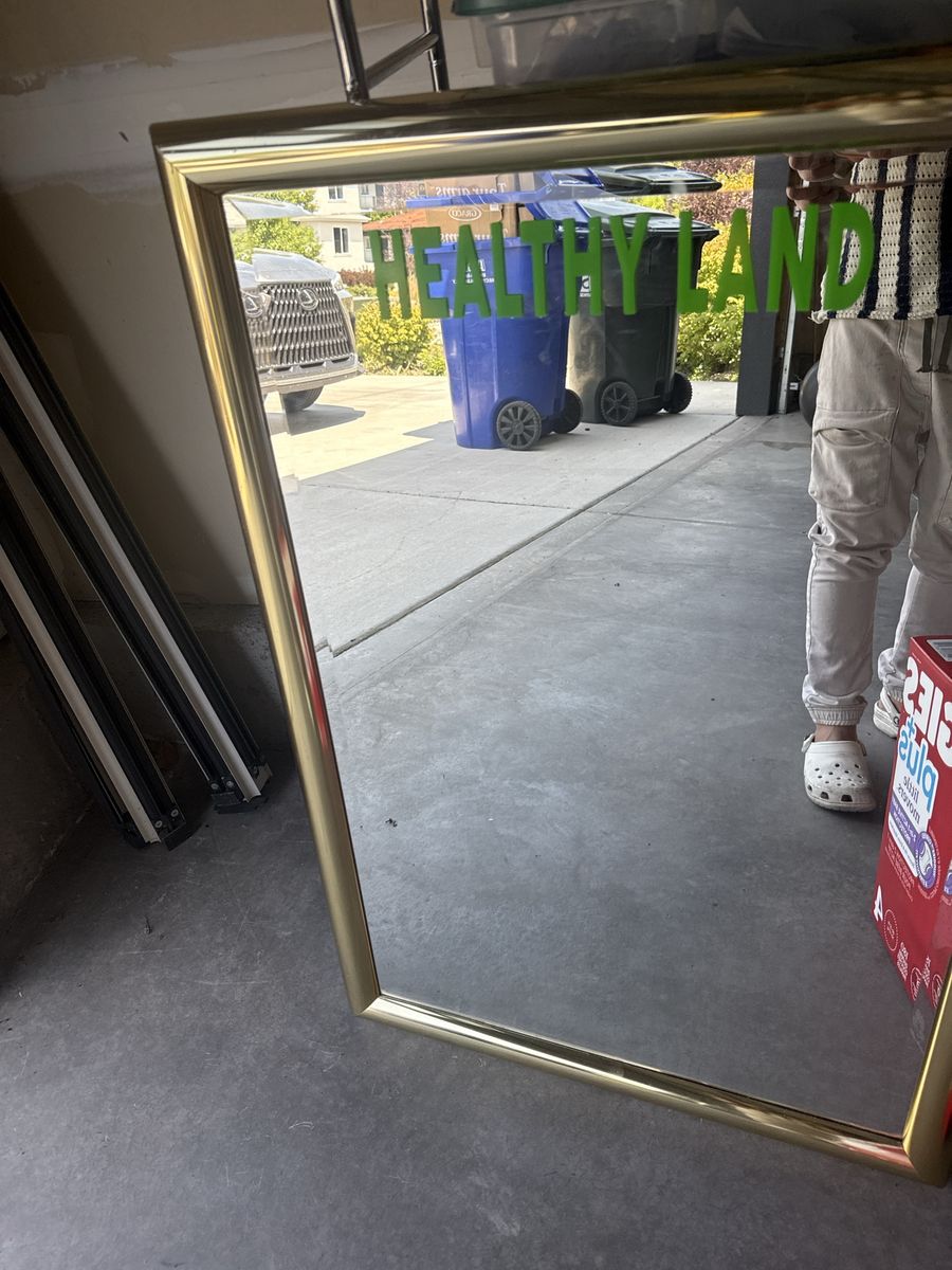 Gold Framed Wall Mirror, Large Rectangle, Versatile Decor