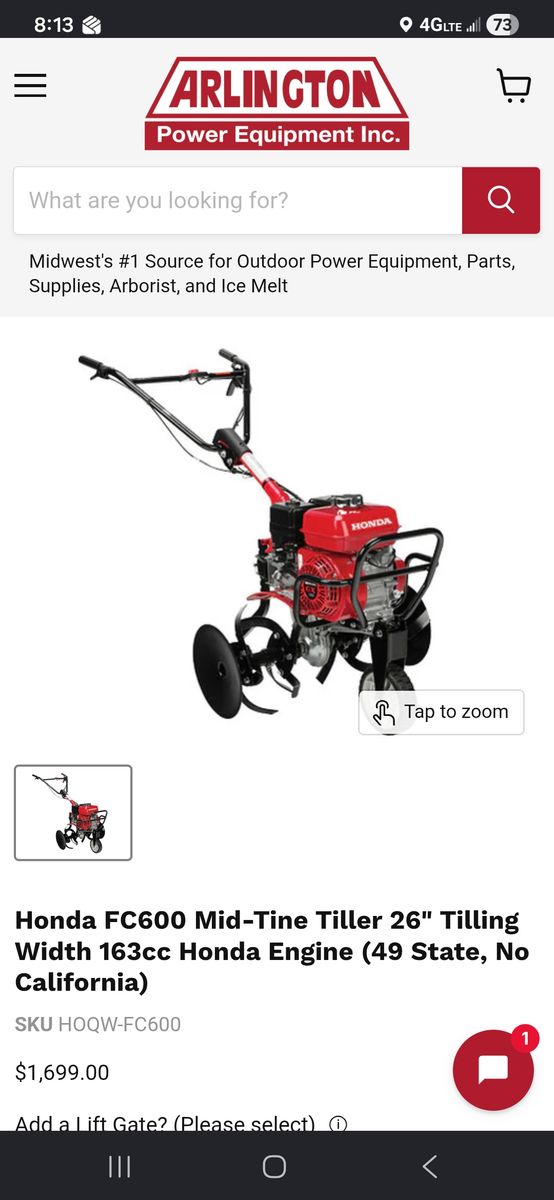 Honda tiller.