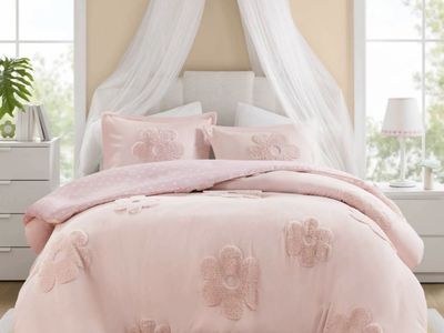 New Girls Room Gracie Pink Reversible 3-Piece Duvet Cover Set Full/Queen