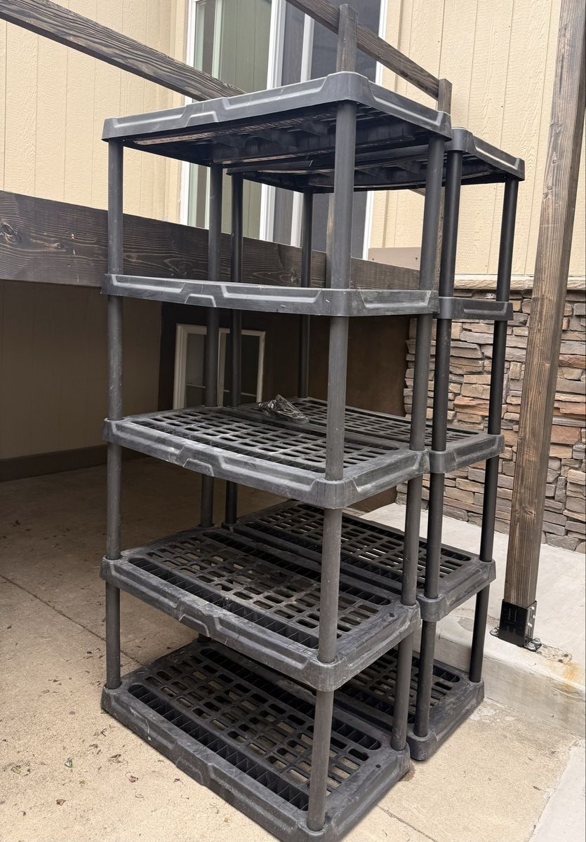 Set of 2 Black Shelving