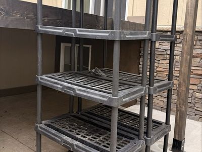 Set of 2 Black Shelving