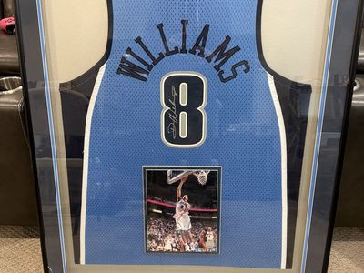Framed Autographed Deron Williams Jersey