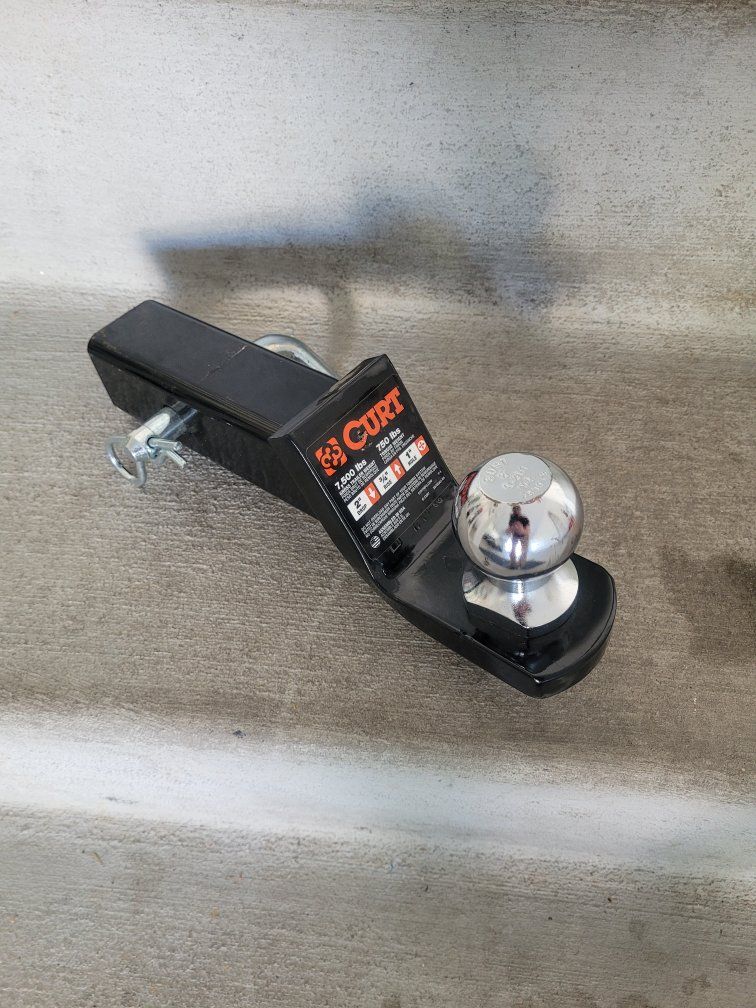 CURT 2" Ball Mount Trailer Hitch with 7,500 lbs Gross Trailer Weight Capacity, 2" Drop