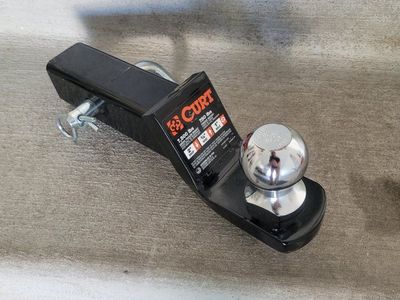 CURT 2" Ball Mount Trailer Hitch with 7,500 lbs Gross Trailer Weight Capacity, 2" Drop