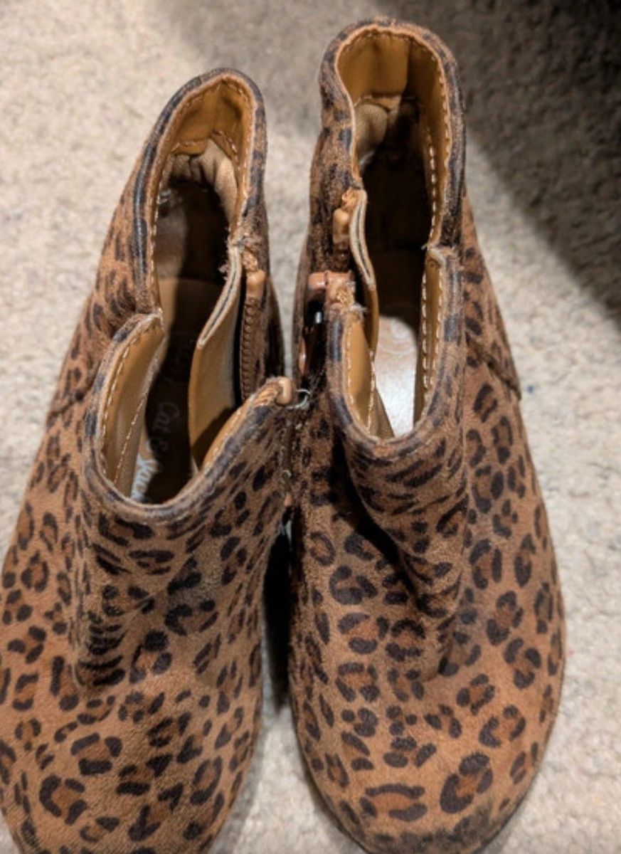 Toddler Leopard Print Ankle Boots – Side Zip