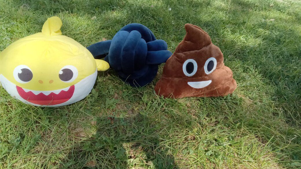 Baby Shark Big Yarn Ball Poop Emoji Stuffed Pillow