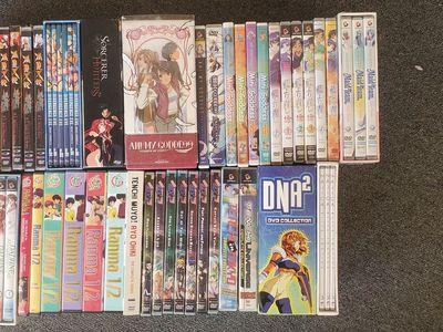 Large Anime DVD Collection - Ah! My Goddess, Ranma 1/2, Tenchi Muyo, Daphne, and more (45+ Discs)