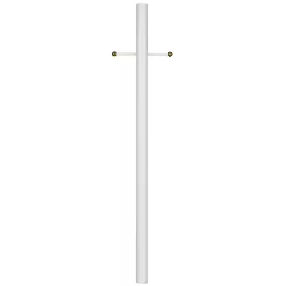 80x3 in. White Lamp Post with Cross Arm