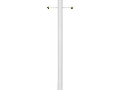80x3 in. White Lamp Post with Cross Arm