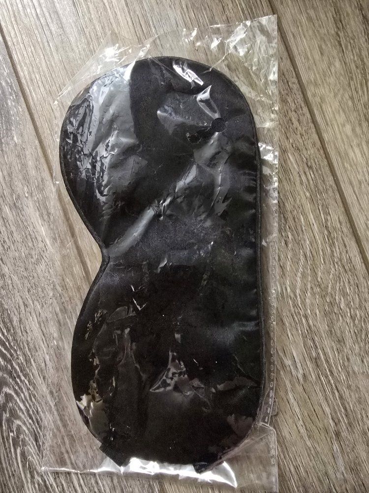 New Black Sleep Eye Mask - Soft, Padded, Adjustable Strap