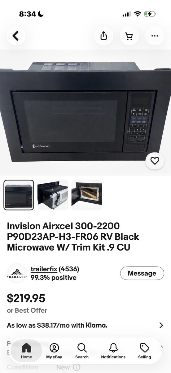 RV microwave InVision