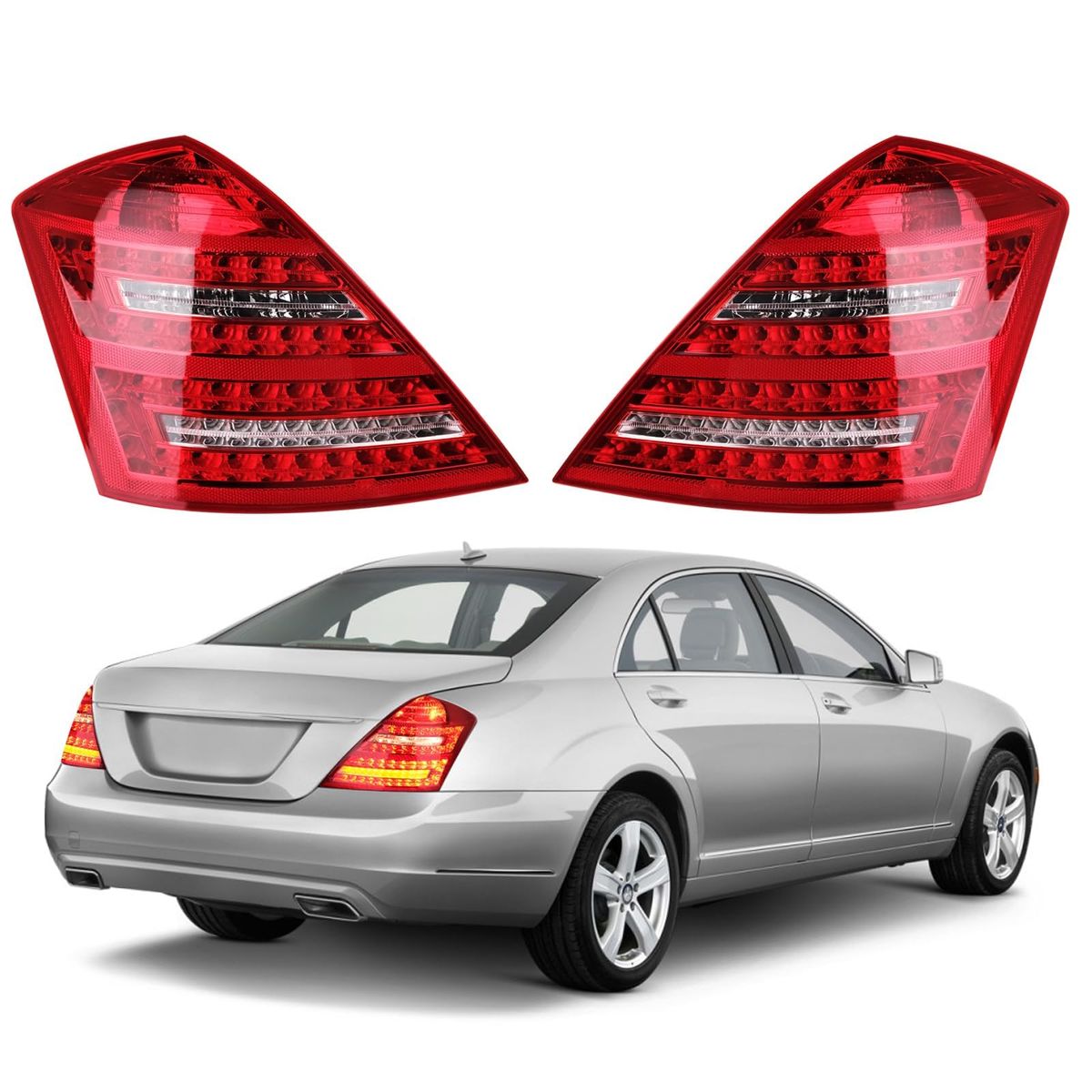 2007-2009 Mercedes-Benz S-Class W221 LED Tail Lights – S550 S600 S63 S65 AMG – Pair