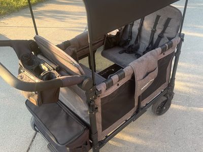 WonderFold W4 Quad Stroller Wagon with Canopy and Storage