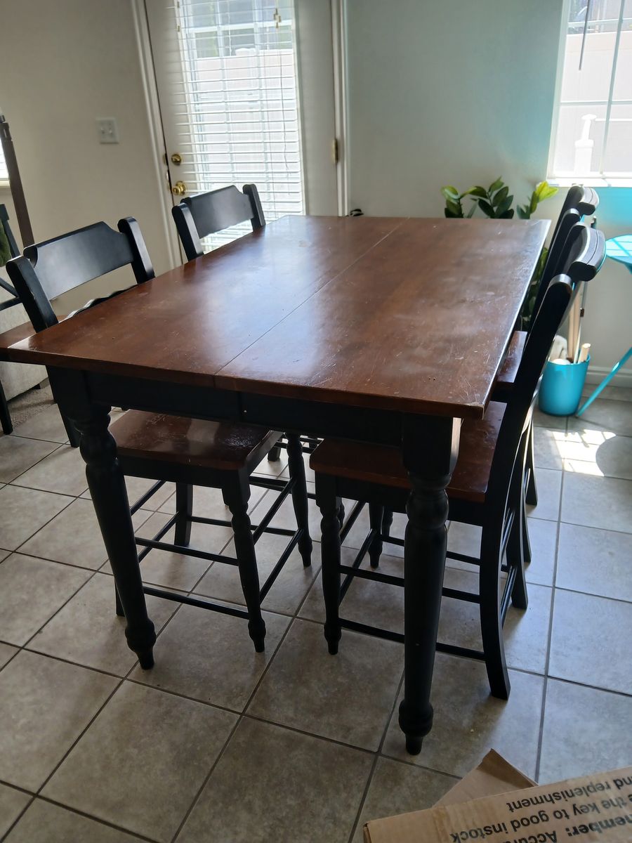 Tall Counter-Height Dining Table with 4 Chairs