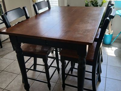 Tall Counter-Height Dining Table with 4 Chairs