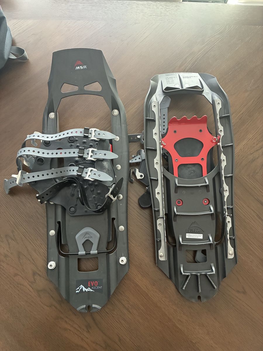 MSR Evo Ascent Snowshoes with Evo Tails, Black - Excellent Condition for Winter Hiking/Backpacking