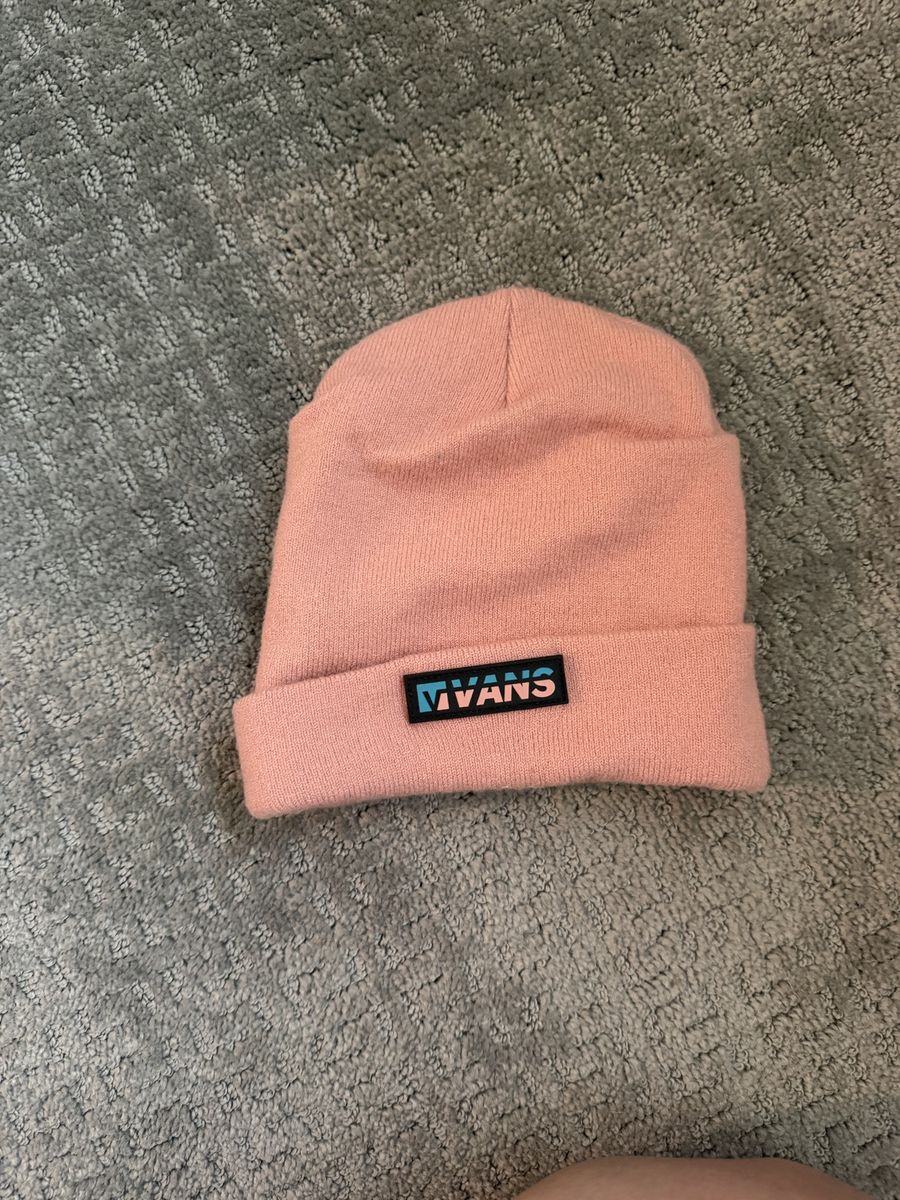 Vans Pink Beanie with Embroidered Logo, Unisex, One Size