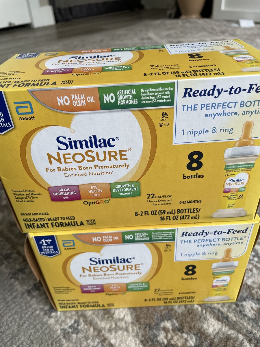 Similac neosure ready to feed infant formula lot of 2 boxes 