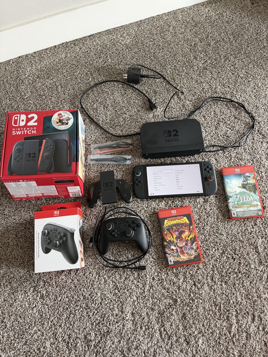 Nintendo Switch 2 Console, Pro Controller, and Games