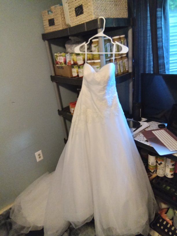 David's strapless wedding dress and line slip sz s dress sz 6