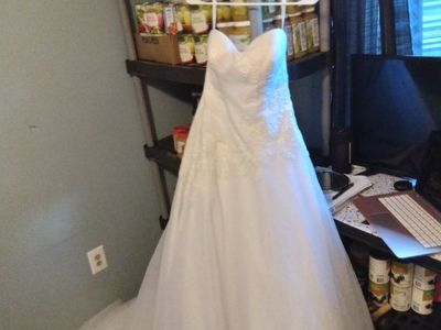 David's strapless wedding dress and line slip sz s dress sz 6
