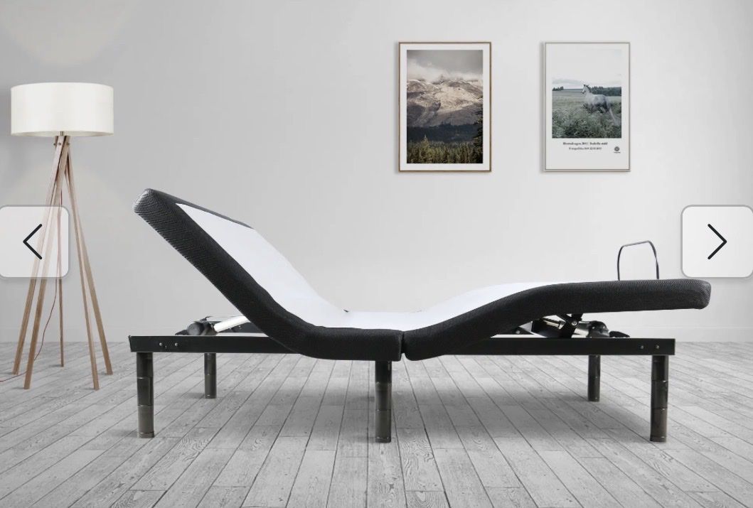 MotoSleep Adjustable Bed Base - Queen Size, Head & Foot Incline, Remote Control, Works with Memory Foam