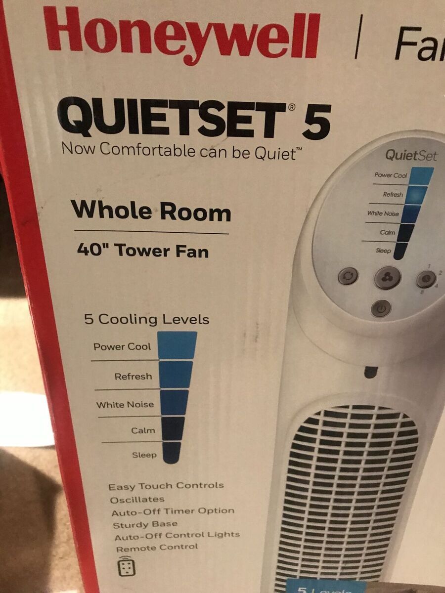 New IN BOX  Honeywell QUIET 5 TOWER FAN with five speeds 40 INCH TALL