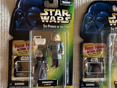 90’s Kenner Star Wars Power of the Force Green Card Ugnaughts Action Figures Set