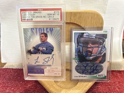 Luke Staley x (2) Certified Autograph PSA GEM 10 Rookie BYU COUGARS #490/550 Autograph