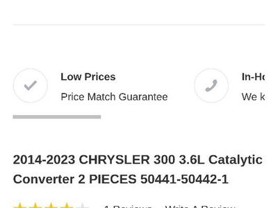 2014-2023 Chrysler 300 3.6L Catalytic Converters (2 PCS) 50441-50442-1 New in Box