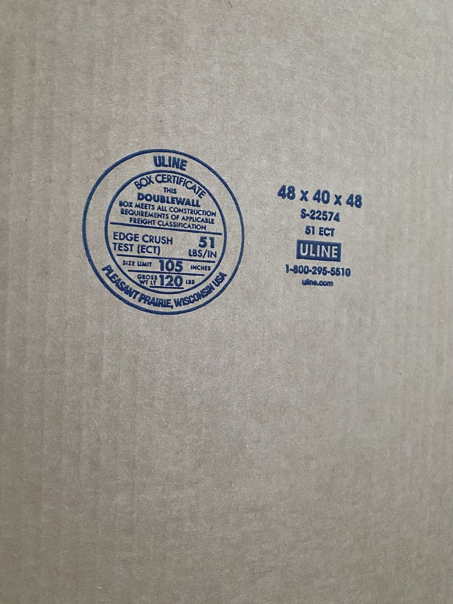 Uline 48x40x48 Double Wall Cardboard Box