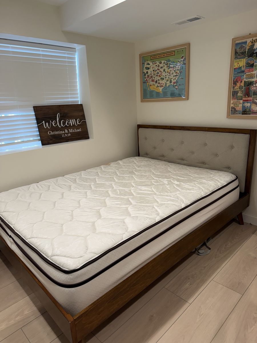Queen Bed Frame & Mattress